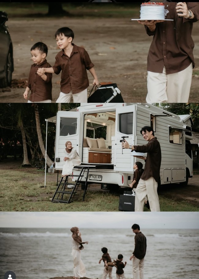 14 November 2025 Dinda Hauw resmi berulang tahun yang ke-29. Sementara Rey Mbayang bertambah usia yang ke-27 di tanggal 15 November. Tahun ini keduanya memilih menghabiskan waktu bersama di pantai. Foto: Instagram/@rey_mbayang/@dindahw