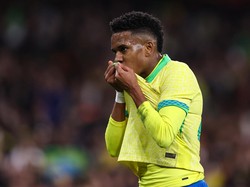 Estevao bikin gol ke-4 bersama Brasil. Semuanya dicetak tahun ini. (Foto: Jacques Feeney/Offside/Offside via Getty Images)
