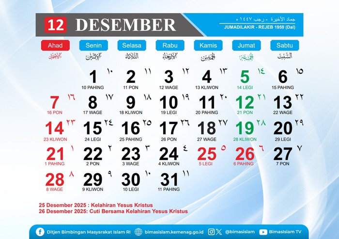 Kalender Desember 2025