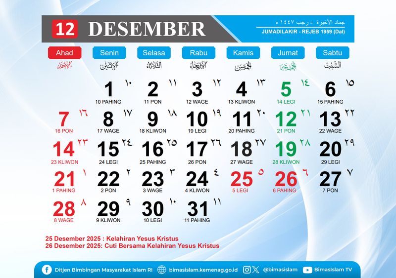 Kalender Desember 2025