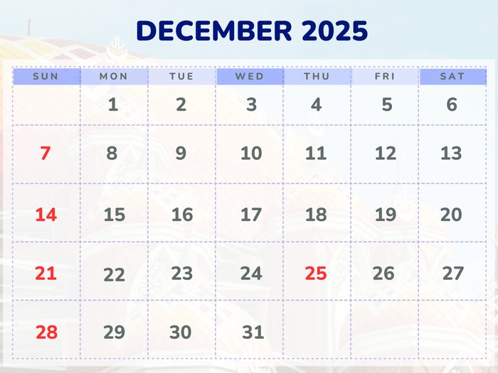 Kalender Desember 2025