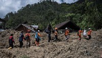 Operasi SAR tersebut melibatkan sekitar 500 personel gabungan yang dilengkapi dengan alkon, alat berat dan anjing K-9. Foto: ANTARA FOTO/Aprillio Akbar