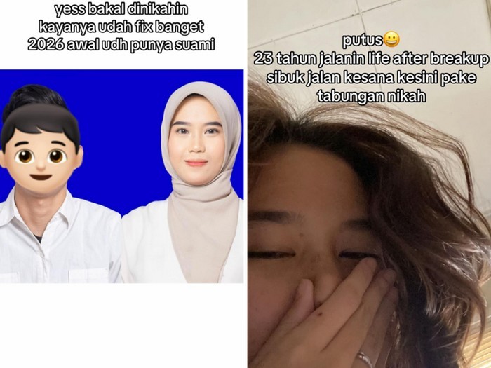 Wanita ini mengunggah curhatan batal menikah. Unggahan tersebut langsung viral di media sosial. Foto: Dok. TikTok @bungaasafa.