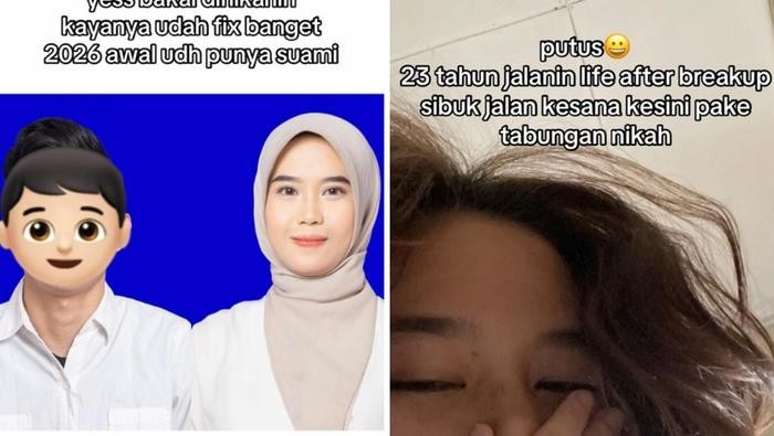 Wanita ini mengunggah curhatan batal menikah. Unggahan tersebut langsung viral di media sosial. Foto: Dok. TikTok @bungaasafa.
