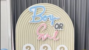 Foto Gender Reveal Kehamilan ke-3 Kartika Putri, Dekorasi Unik Dari Baju Bayi