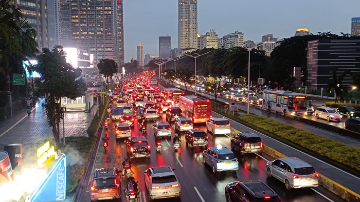 Macet di kawasan Semanggi (Rizky/detikcom)