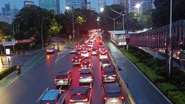 Macet di kawasan Semanggi (Rizky/detikcom) Macet di kawasan Semanggi (Rizky/detikcom)