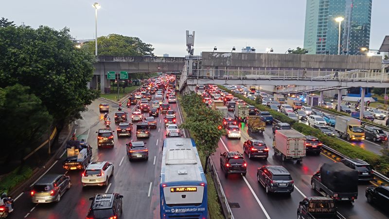 Macet di kawasan Semanggi (Rizky/detikcom) Macet di kawasan Semanggi (Rizky/detikcom)