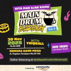 Kumpul dan Jamming Seru di Main Drum Bareng vol.2 Bersama YOIQBALL
