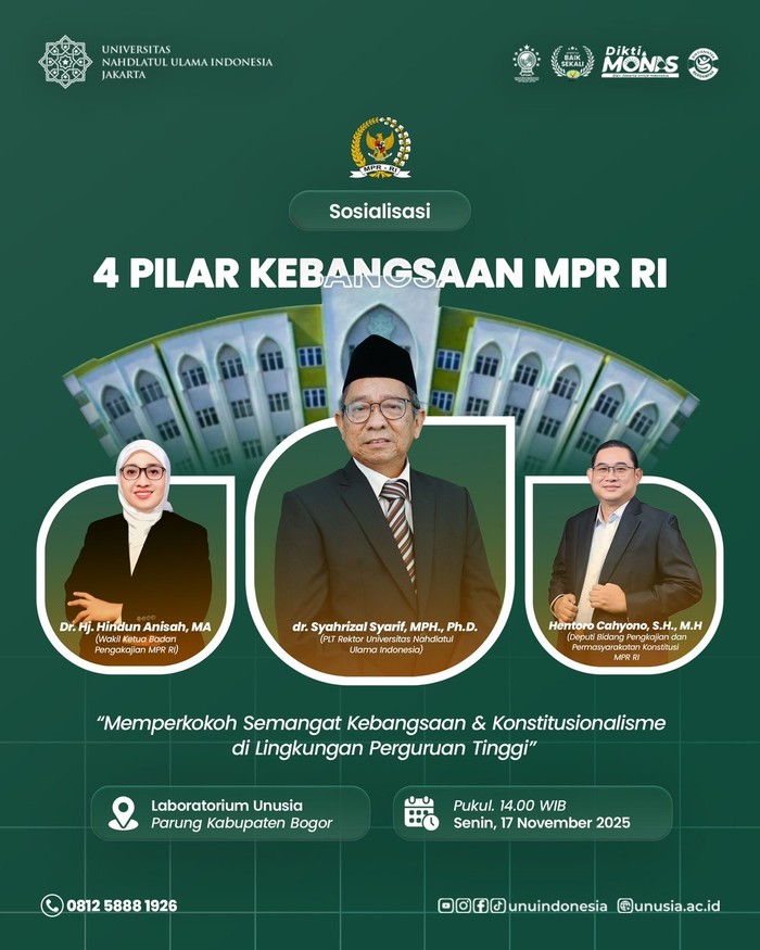 MPR Tekankan Pentingnya Pemahaman & Pengamalan 4 Pilar ke Mahasiswa UNUSIA