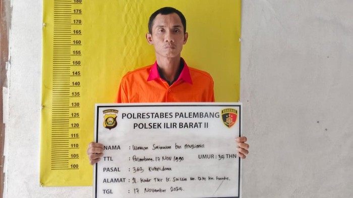 Tampang pelaku jambret Hp milik penumpang ojol di Palembang