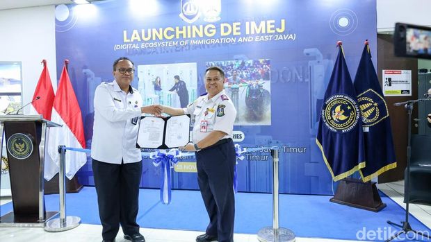 Peluncuran inovasi ekosistem digital keimigrasian DE IMEJ di Bandara Internasional Juanda.