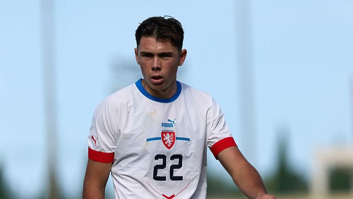 Louis Buffon of Czechia looks on during the 2025/26 UEFA European Under-19 Championship qualifying round group 13 soccer match between Czechia and Malta at the Centenary Stadium in Ta Qali, Malta, on November 15, 2025. (Photo by Domenic Aquilina/NurPhoto via Getty Images)