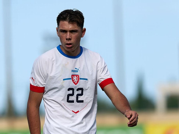 Louis Buffon of Czechia looks on during the 2025/26 UEFA European Under-19 Championship qualifying round group 13 soccer match between Czechia and Malta at the Centenary Stadium in Ta Qali, Malta, on November 15, 2025. (Photo by Domenic Aquilina/NurPhoto via Getty Images)