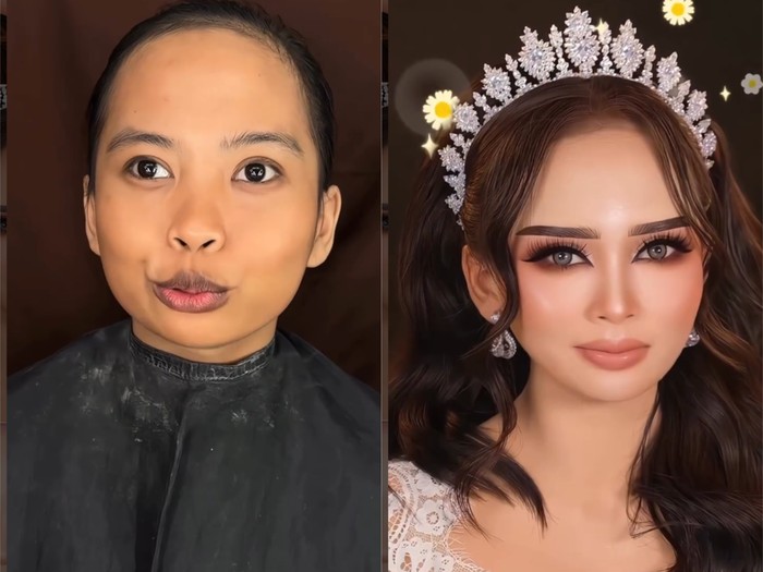 Makeup artist (MUA) ini mengunggah video transformasi makeup berhasil bikin pangling, unggahan tersebut langsung viral di media sosial.