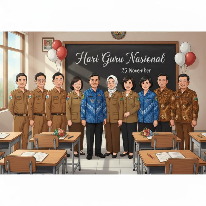 Ilustrasi Hari Guru Nasional.