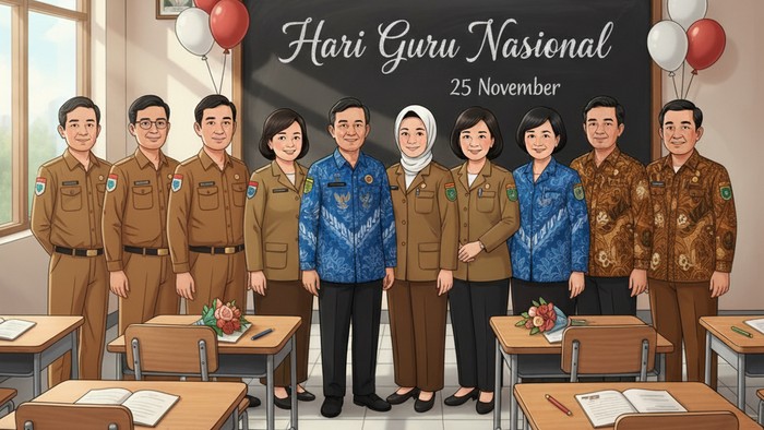Ilustrasi Hari Guru Nasional.