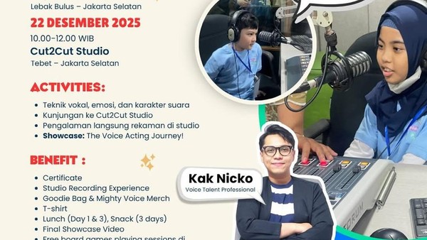 VOICEVENTURE 2025: Voice Acting Adventure – Lights, Mic, Action! (Usia 8-12 Tahun)