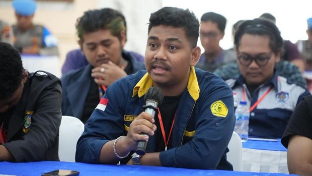 Mahasiswa Untag Salah seorang mahasiswa Untag Semarang saat melakukan audiensi dengan Polda Jateng.