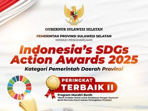 Gubernur Sulsel Terima Penghargaan Indonesias SDGs Action Awards 2025