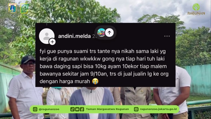 Isu pakan harimau di Taman Margasatwa (TM) Ragunan dibawa pulang pegawai ramai diperbincangkan. Pihak penyebar isu tersebut membuat klarifikasi. (IG @ragunanzoo)