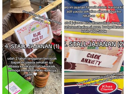 Pasangan ini menggelar acara pernikahan di warkop dan jajanan kali lima untuk mendukung umkm, suasana pernikahan intimate itu langsung viral di TikTok.