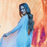 Salah satu bagian paling memikat dari gaun itu adalah bordirnya. Hampir di setiap inci kain, tertanam kristal dan payet bening yang berkilauan.  Foto: dok. Instagram @bunda.latinas