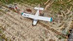 Potret Pesawat Cessna Jatuh di Tengah Sawah Warga Karawang