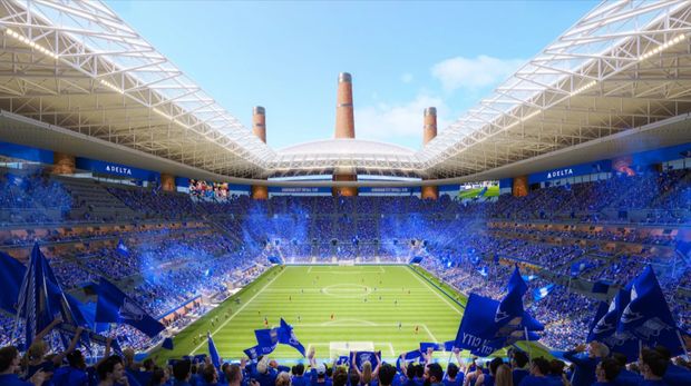 Stadion baru milik Birmingham City yang sangat unik karena dikelilingi oleh cerobong asap.
