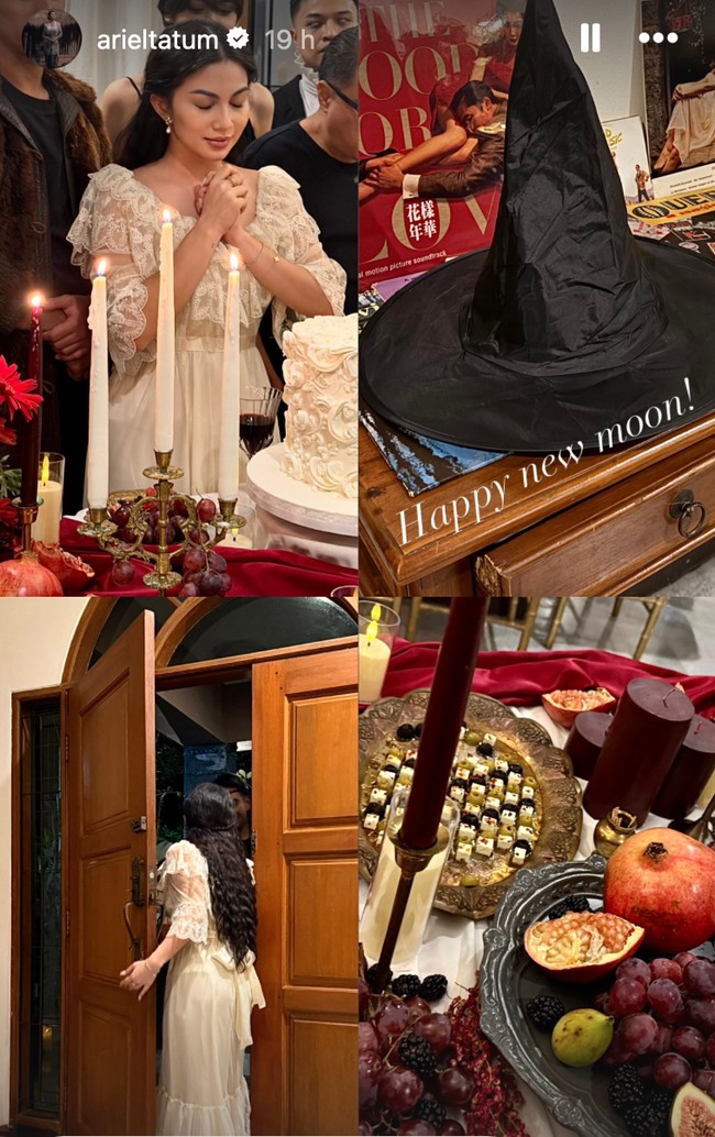 Tepat pada 8 November 2025 Ariel Tatum berulang tahun yang ke-29. Ia memilih menggelar pesta ulang tahun di rumahnya dengan tema vintage & gothic. Foto: Instagram/@arieltatum