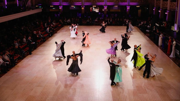 Competitors perform during the British National Dance Championships, marking its 50th anniversary, at the Winter Gardens in Blackpool, Britain, November 21, 2025. REUTERS/Temilade Adelaja