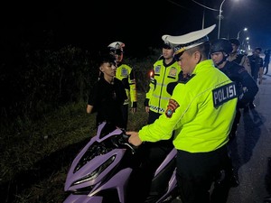 Balap Liar di Jalan Lintas Timur Bangka Dibubarkan Polisi