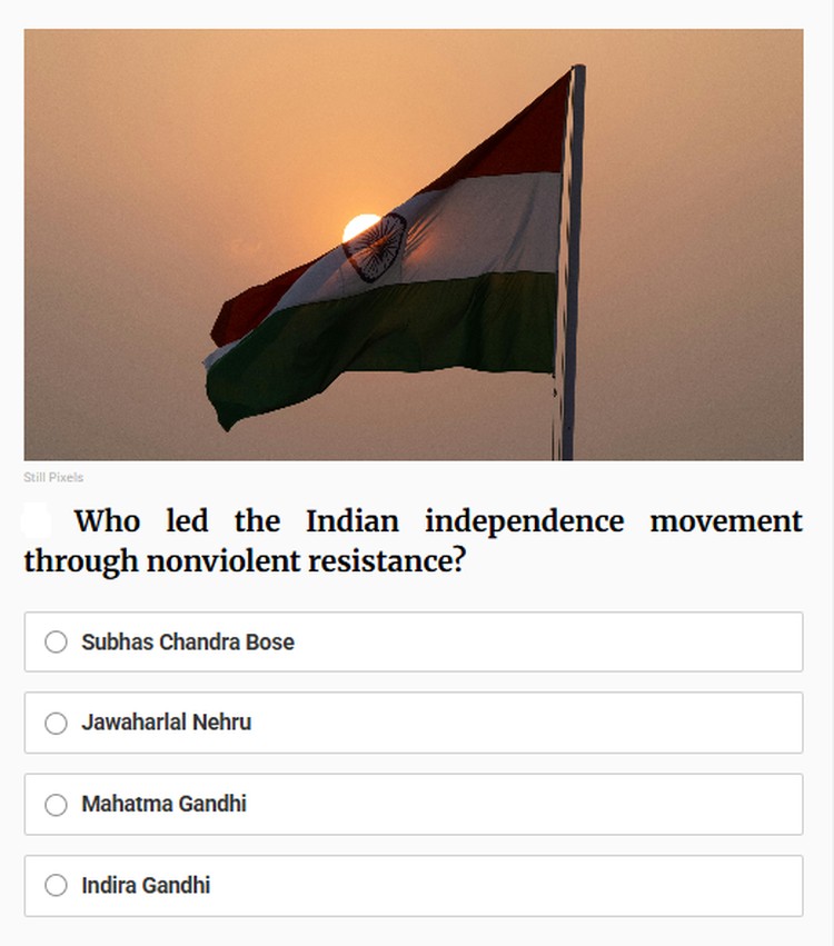 Yuk kita tes pengetahuan kalian soal sejarah. Silahkan jawab pertanyaa-pertanyaan berikut ini.