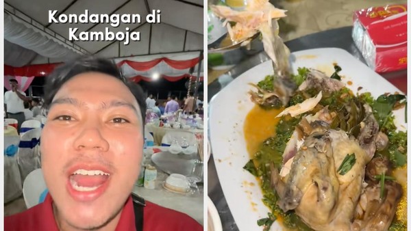 Aa Juju Pamer Momen Kondangan di Kamboja, Menunya Enak-enak!