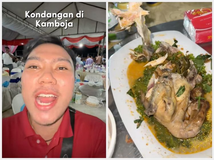 Aa Juju Pamer Momen Kondangan di Kamboja, Menunya Enak-enak!