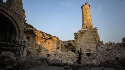 Pembersihan Reruntuhan Masjid Tertua di Gaza