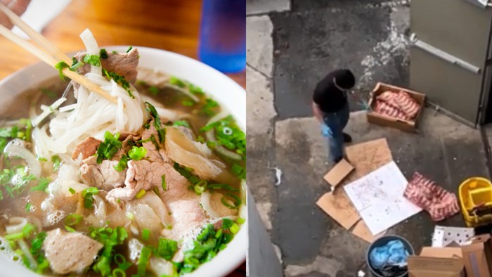Terekam Aksi Pelayan Lempar Daging ke Lantai, Restoran Pho Ini Langsung Tutup