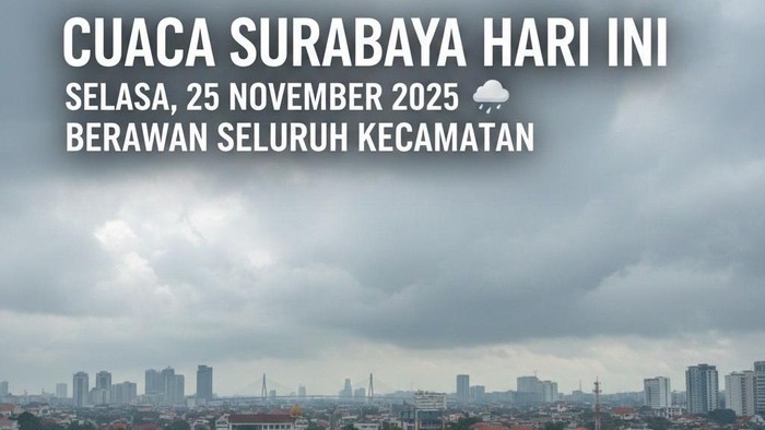 ILUSTRASI CUACA SURABAYA HARI INI.
