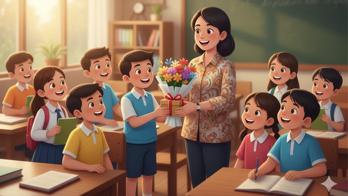 ILUSTRASI HARI GURU NASIONAL 2025.