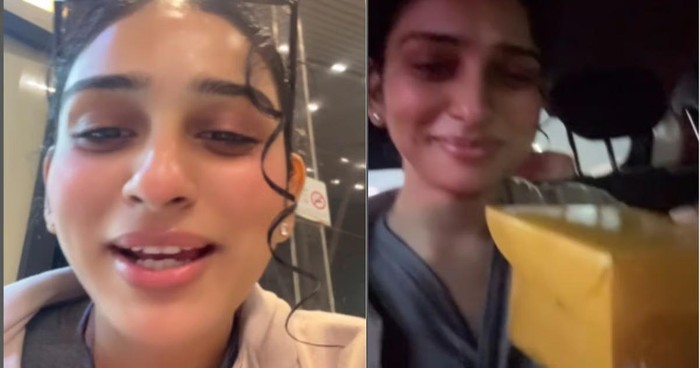 Konten kreator, Yogita Rathore, dikasih sandwich oleh pengemudi taksi online.