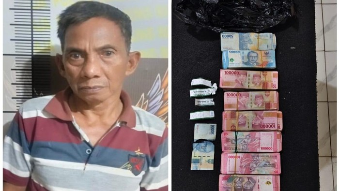 Pelaku perampokan keluarga sendiri saat diamankan polisi