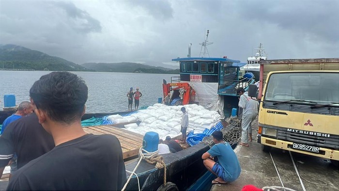 Beras impor di Sabang (Foto: Dok. Bea Cukai)