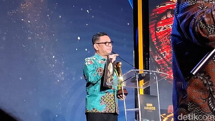 Gubernur Lembaga Ketahanan Nasional Republik Indonesia (Lemhannas) TB. Ace Hasan Syadzily meraih penghargaan detikcom Awards 2025. (Belia/detikcom).