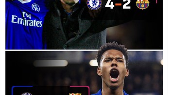 Ini adalah rekor kemenangan terbesar Chelsea atas Barcelona. Foto: X.com