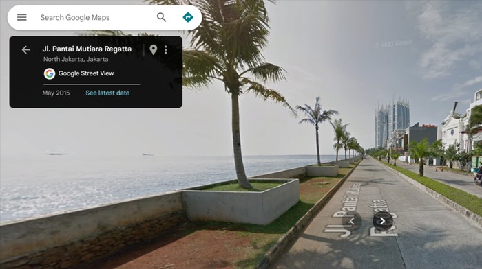 Potret tanggul Pantai Mutiara di Jakarta dari tahun ke tahun.