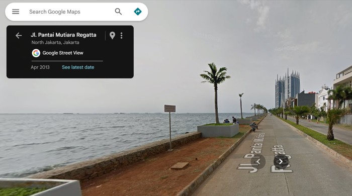 Potret tanggul Pantai Mutiara di Jakarta dari tahun ke tahun.