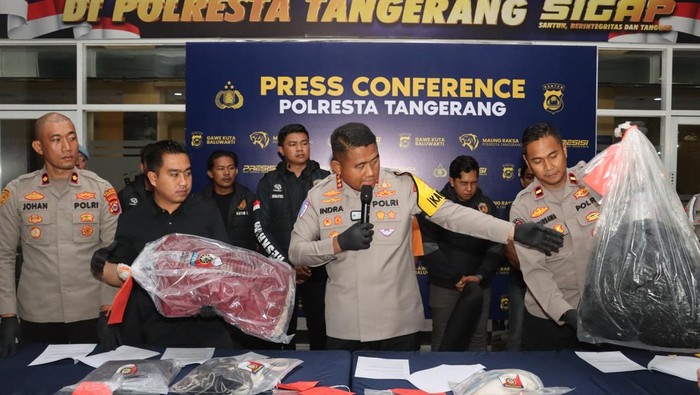 Kapolresta Tangerang Kombes Pol Andi Muhammad Indra Waspada Amirullah saat jumpa pers kasus jasad pria dalam karung (Dok Polresta Tangerang)