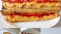 Seorang istri membuat kejutan unik untuk ulang tahun suaminya yang menyukai sandwich peanut butter & jelly (PB&J). Bukan roti sungguhan, melainkan kue ulang tahun yang dibuat menyerupai sandwich berukuran besar. Foto: boredpanda
