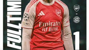 Akun resmi Arsenal di X merayakan kemenangan mereka. Foto: X.com