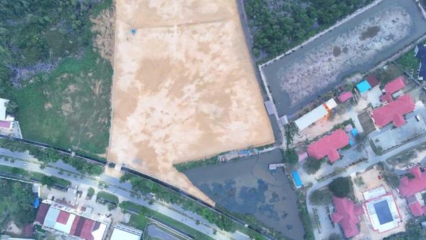 Penampakan hutan mangrove diduga dibabat untuk pembangunan rumah pribadi Gubernur Sultra Andi Sumangerukka. Dokumen Istimewa